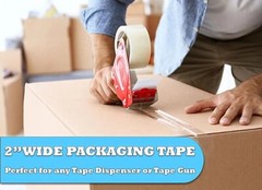 6 Rolls of clear Packaging Tape 2mm x 2″ x 110y , NEW, BRAND NEW, TAPE, REFILL
