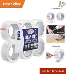 Clear Packing Tape 3 Inch x 110 Yard 2 Mil Thick 6 Rolls Shipping Packaging