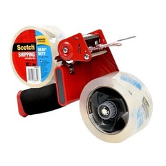 Scotch Heavy Duty Packaging Tape W/Tape Gun Dispenser, 2 Rolls, 1.88 IN X 60 YD
