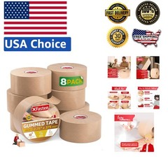 Reinforced Brown Paper Packing Tape – 2.75” x 375’, 8-Pack for Secure Shipping