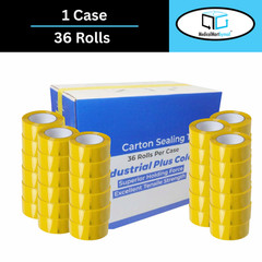 Yellow Carton Sealing Tape – 2″ x 110 Yards, 2 Mil, 36 Rolls – Box Packing Tape