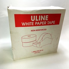 Uline White Kraft Paper Tape S-3044 2″ x 600′ Lot of 13 (Missing One Roll)