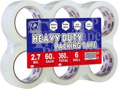 Ultra Strong Heavy Duty Packing Tape – 6 Rolls, 60 Yards Each | Clear & Reliable