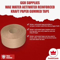 Reinforced Kraft Paper Water Activated Gummed Tape 3 in x 375 ft Pack of 2