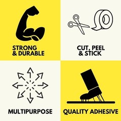 Yellow Poly Bag Sealing Tape 12 Rolls 2.3 Mil 3/8″ x 180 Yards
