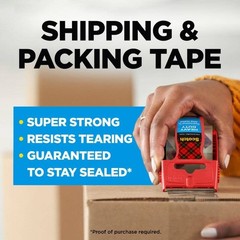 (6-Pack with Dispenser) 1.88 in. x 66.7 ft. Heavy Duty Shipping Packaging Tape