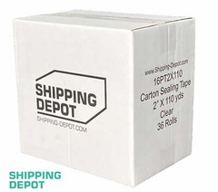 2 Rolls of Shipping Depot Carton Box Sealing Clear Packing Tape 2″ x 110 Yds