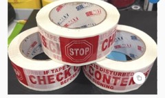 Warning Check Contents sealing tape printed packing tape 2 inches wide. 3 pcs.