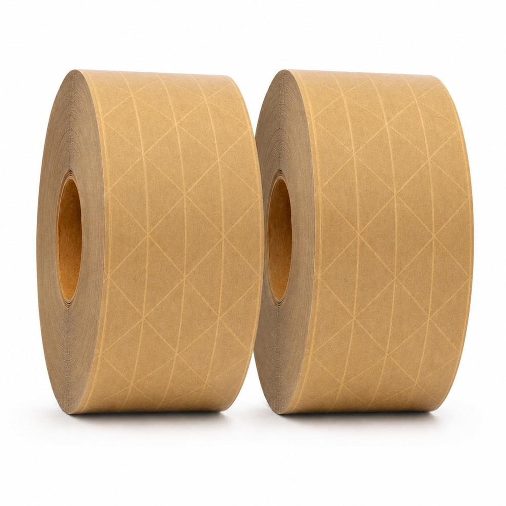 Reinforced Kraft Paper Water Activated Gummed Tape 3 in x 375 ft Pack of 2