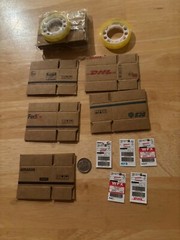 Mini 10 Packing Shipping Boxes & Labels + Tape UPS FEDEX DHL DCS AMAZON see Dime
