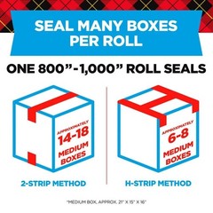 (6-Pack with Dispenser) 1.88 in. x 66.7 ft. Heavy Duty Shipping Packaging Tape