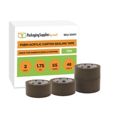 Brown Carton Sealing Moving Tape 3″ x 55 Yds, 48 Rls Box Shipping Tape 1.75 Mil