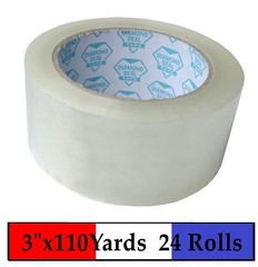 24 Rolls Carton Sealing Clear Packing Shipping Box Tape 3″ x 110 Yards