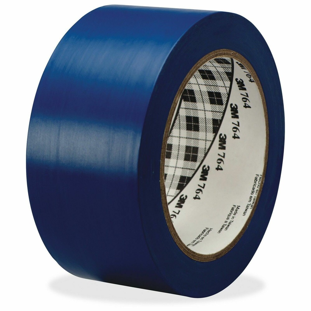 3M 764 General Purpose Vinyl Tape Blue 2″ x 36 yds 5.2 mil 3 Rolls