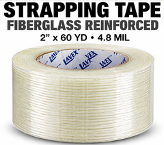 2″ x 60 Yard 4.8 Mil Clear General Purpose Fiberglass Reinforced Strapping Tape
