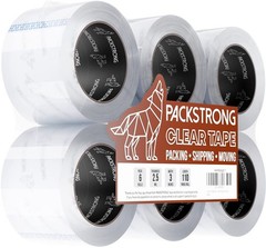 Heavy Duty Clear Packing Tape – 6 Rolls, 110 Yards Each, 3″ Wide, 2.5 mil Thick,