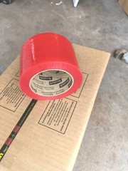 3M Scotch Box Sealing Tape 371, 72mm x 100m, Moisture-Resistant, Red, 24-Pack