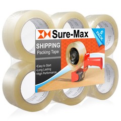 6 Rolls Carton Sealing Clear Packing Tape Box Shipping – 2 mil 2″ x 110 Yards